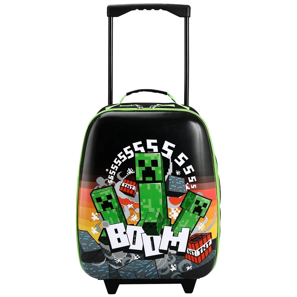 Case 16" Rolling Luggage Hard Minecraft Youth Collapsible