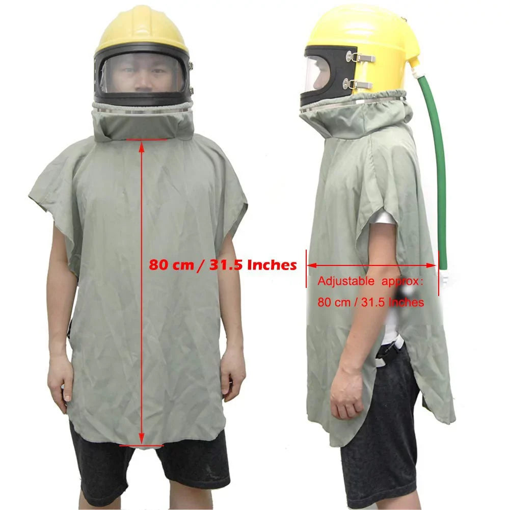 Protector Safety Sand Sandblast Helmet Yellow Hood Supplied Blast