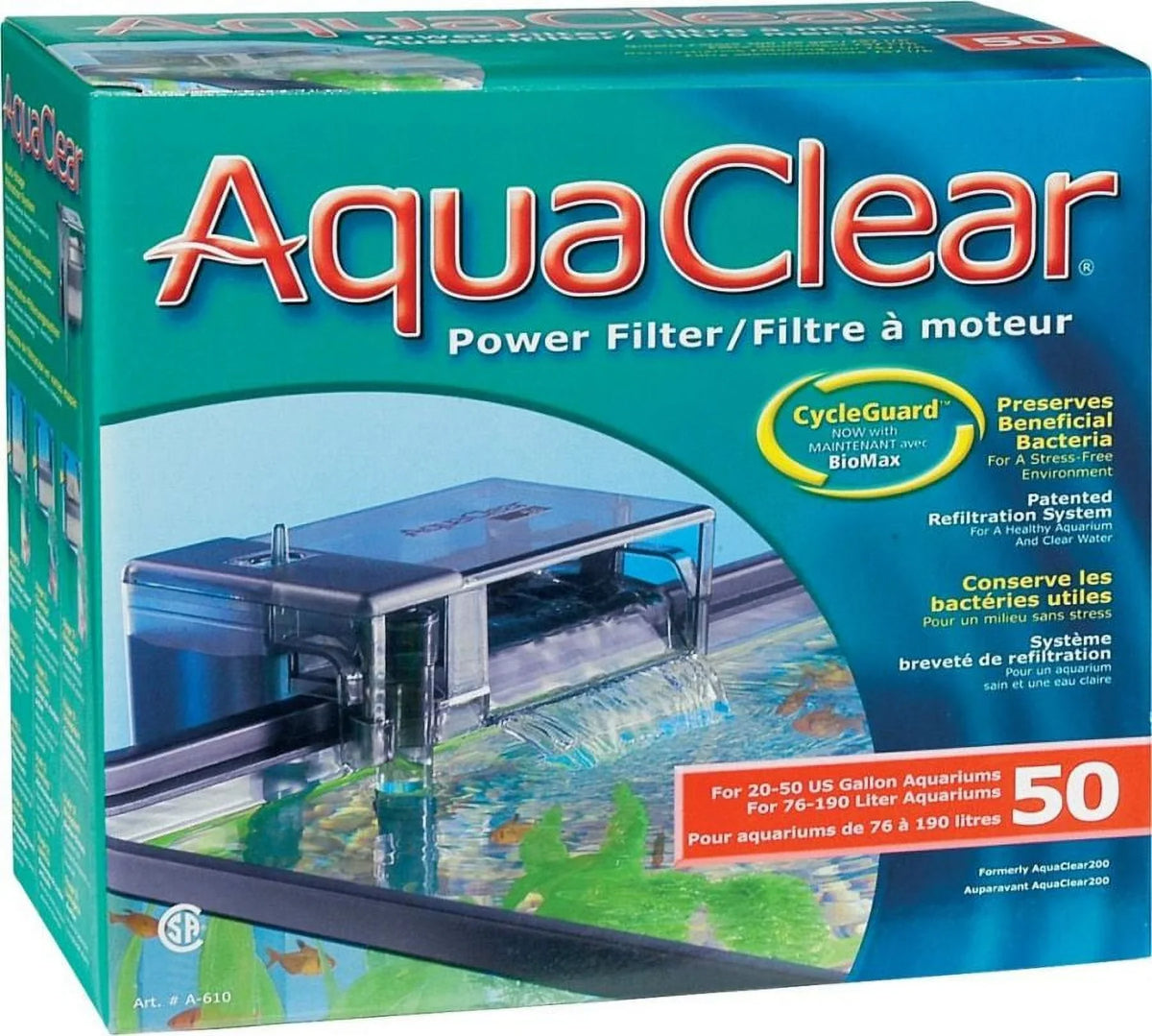 Power 20-50 Aquaclear (200 Filters] [Aquarium, Aquaclear Power - Gallon Filters 50 GPH Tanks) Filter