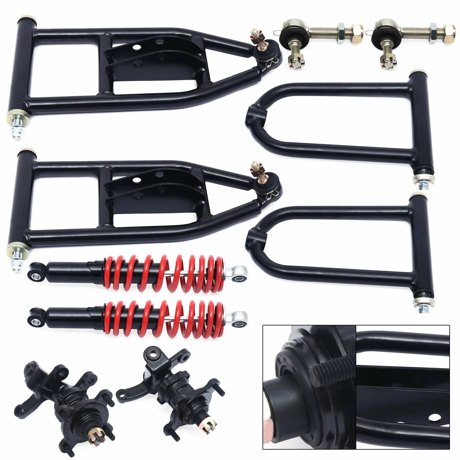 Swing Kit Swingarm For Go Steering Suspension A-Arm Knuckle Kart Buggy Arm Kart Spindle For Front /Go Upper/Lower Bike Upper/Lower Swingarm Quad Arm Suspension Assembly Upper&Lower