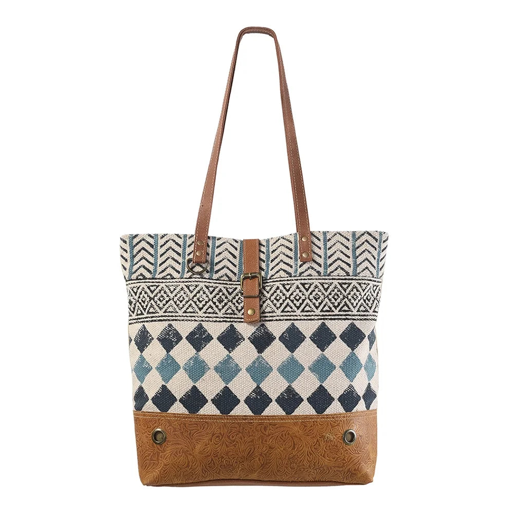 KB239 Embossed western bag women purse Upcycled Upcycled Genuine Canvas handbag Wool Leather