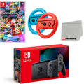 and Set Plug Switch Deluxe, US Cloth Cleaning Wheel Kart Nintendo Gray with Joy-Con 8 Console Steering Import - Mario Screen with