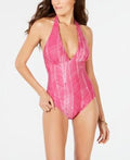 Women's 14 Halter Dkny Size Swimsuit, Printed One-Piece Swimsuit,