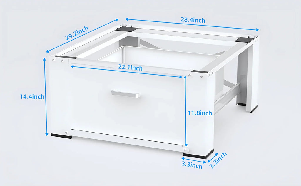 Steel, 29" Stands, Pack 28"× Dryer and Washer Laundry 2 Pedestals, White Inlife Pedestals Heavy Washing Duty Stainless Dual Machine