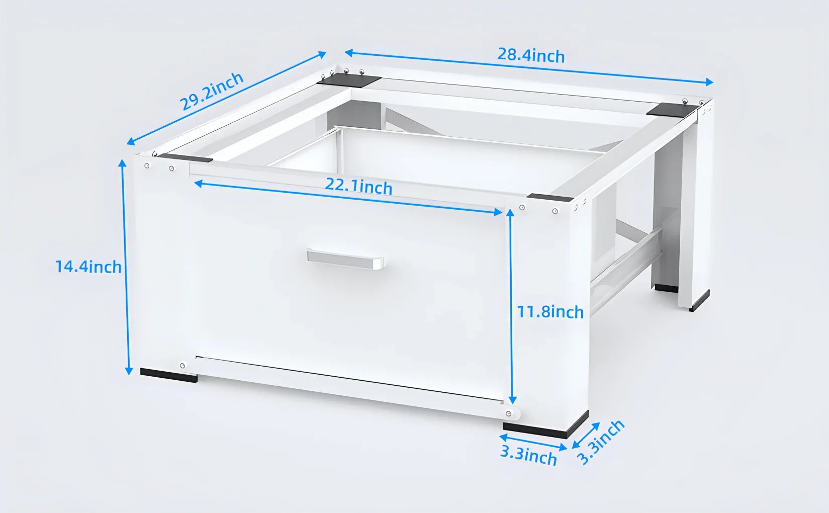 Steel, 29" Stands, Pack 28"× Dryer and Washer Laundry 2 Pedestals, White Inlife Pedestals Heavy Washing Duty Stainless Dual Machine