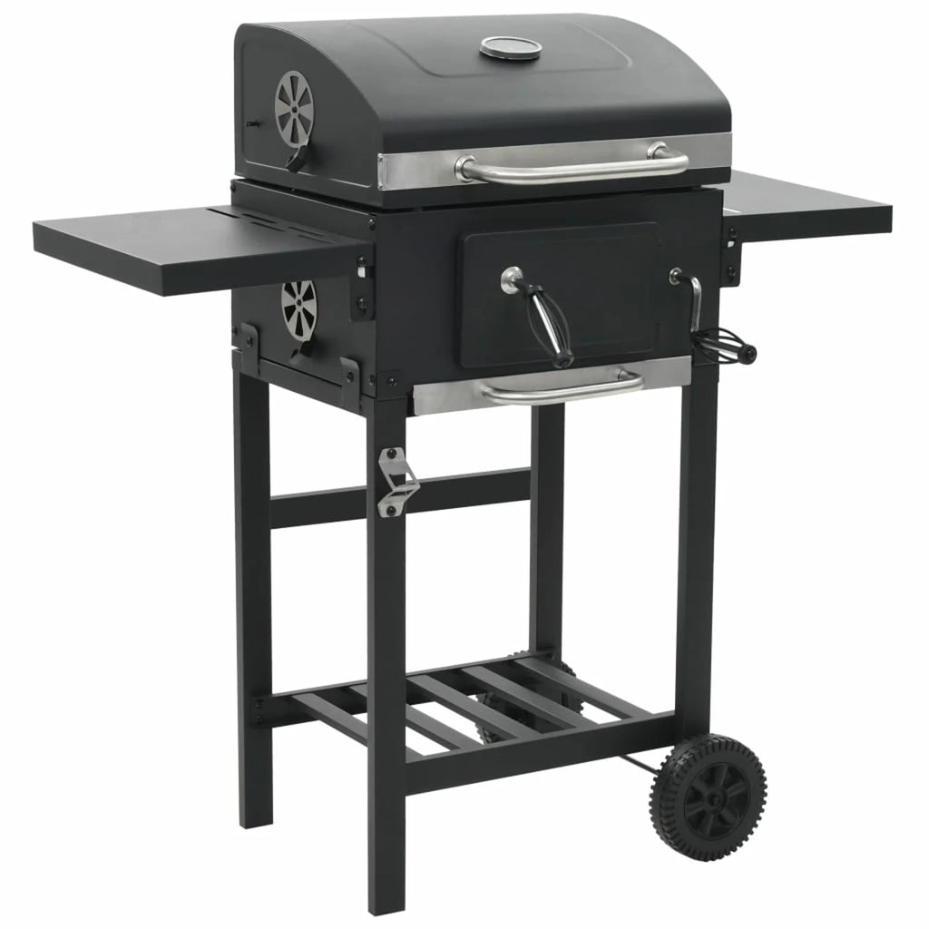 Black with Charcoal-Fueled Grill Shelf Bottom