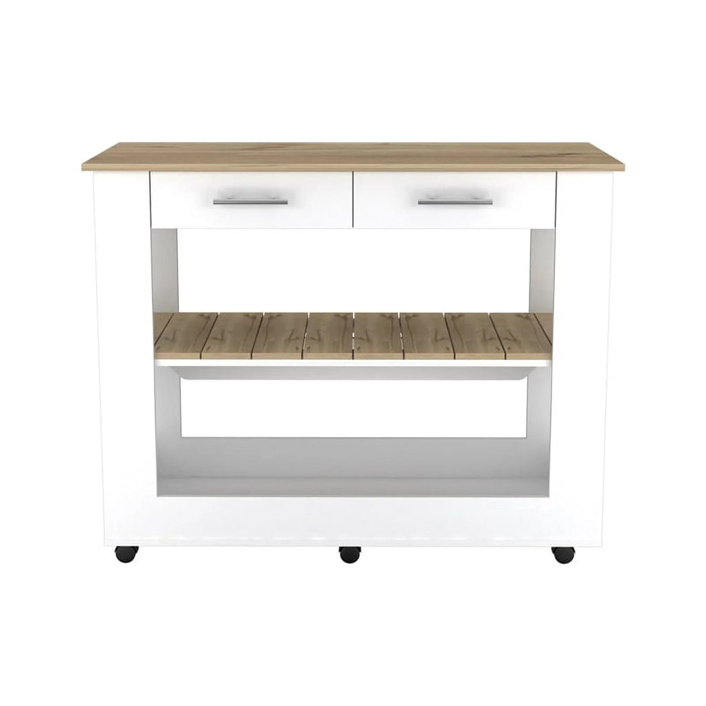 Sink 2-Piece Home Kitchen with and Square Wood Island Utility Set