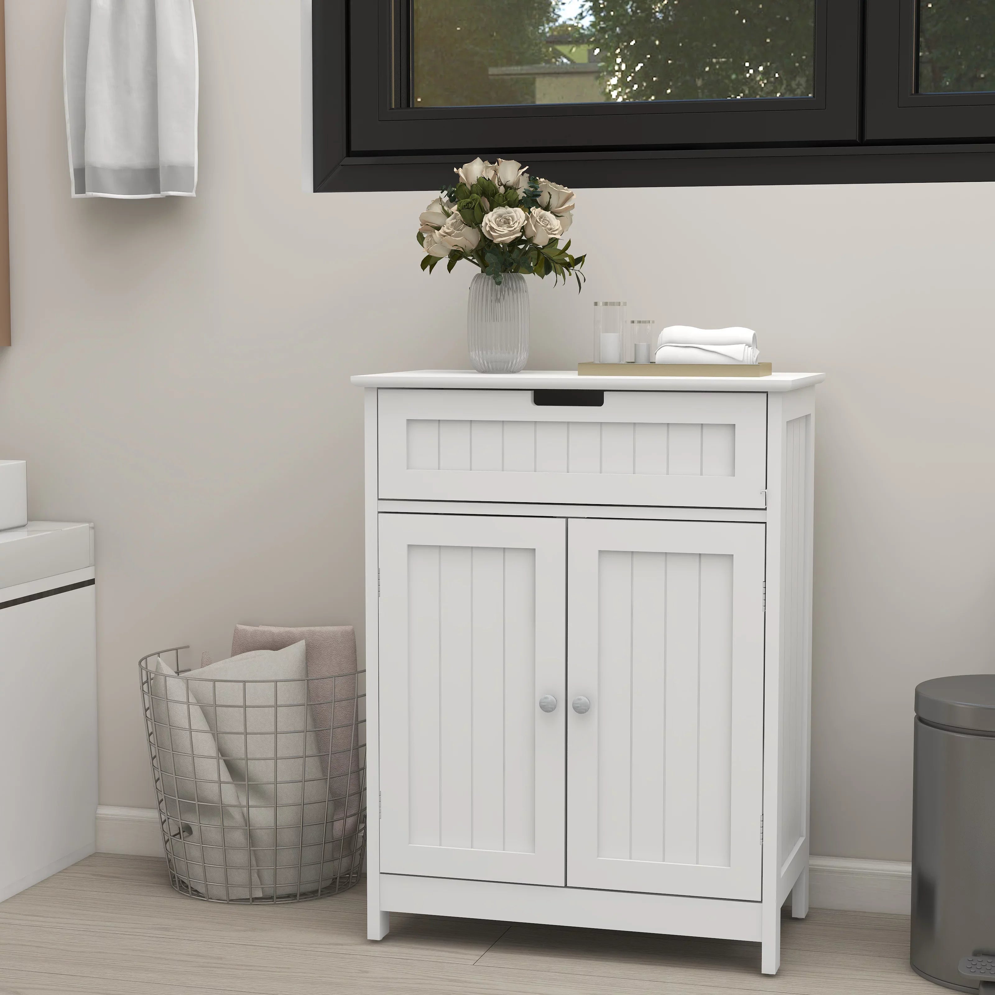 1 White Drawer Wood Elegant Adjustable Versatile Living Room. Bathroom Freestanding and Storage Shelf Organizer 2 Design in for Bathroom Doors, Floor Cabinet