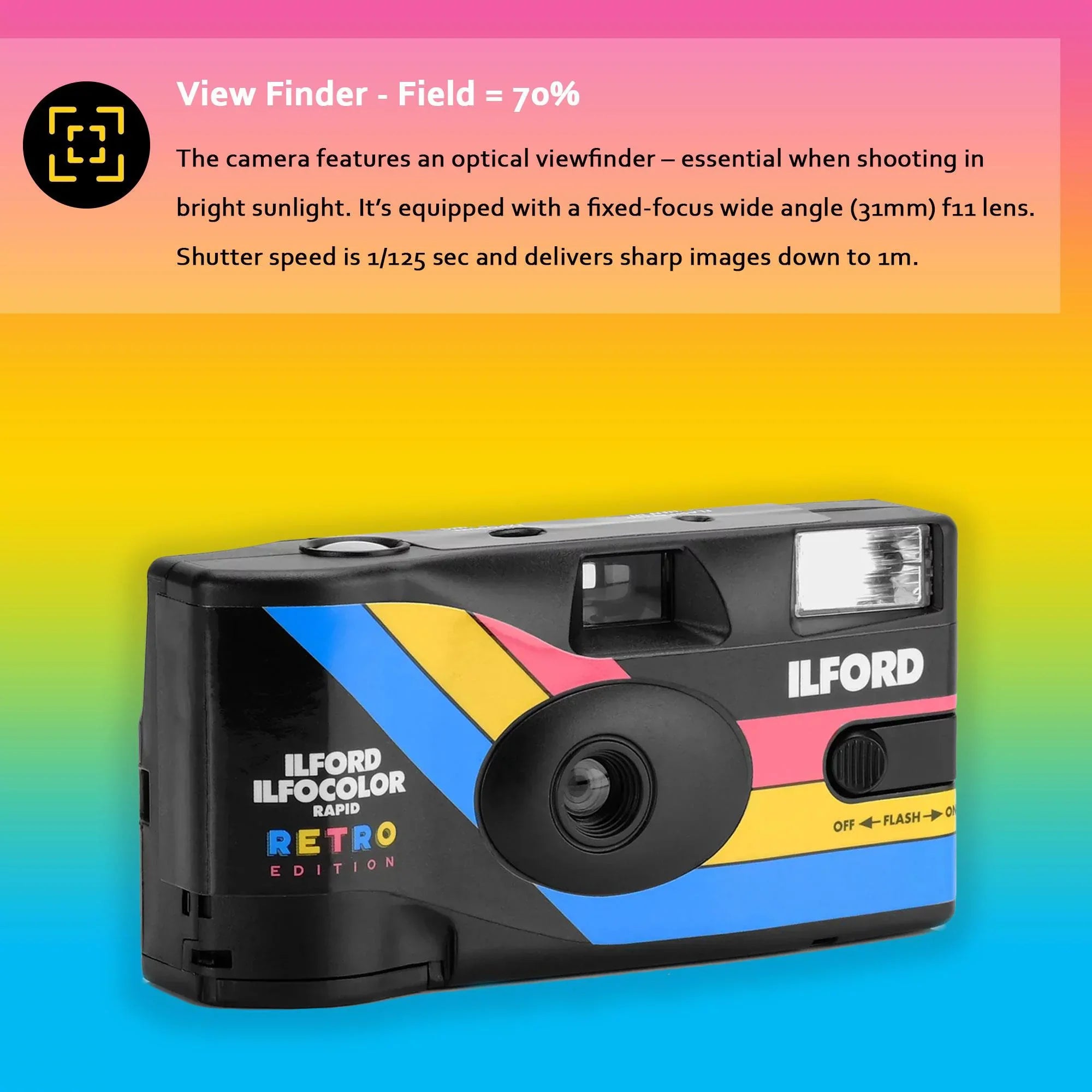 Ilfocolor Retro Cap Ilford Lens Use Holder Rapid Camera + Single