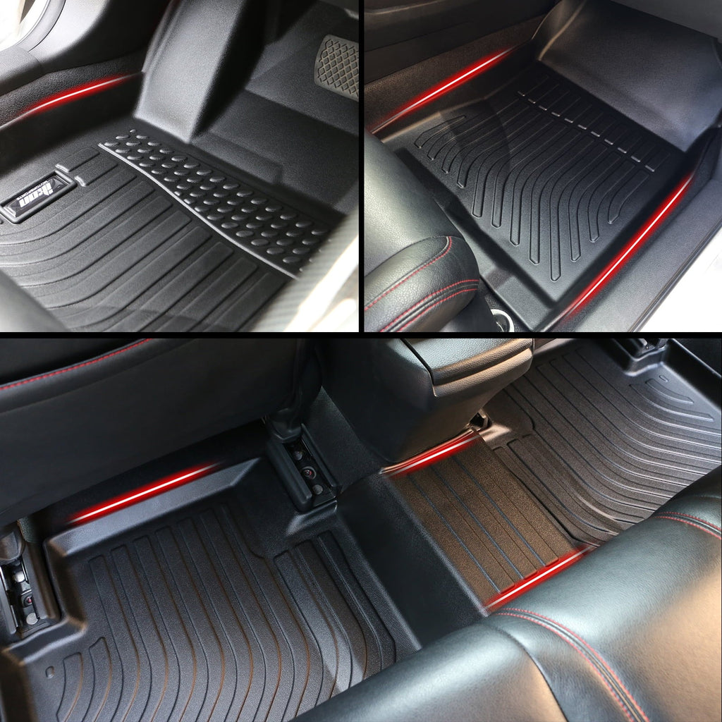 '+ Mats Accessories All Interior Anti-Slip Full 2022-2024 Moistureproof Ikon Front Climatic Liners Motorsports Fits Black 2nd Honda Trunk Floor Row Mat, Shield Storage Set with Floor & 3D Civic