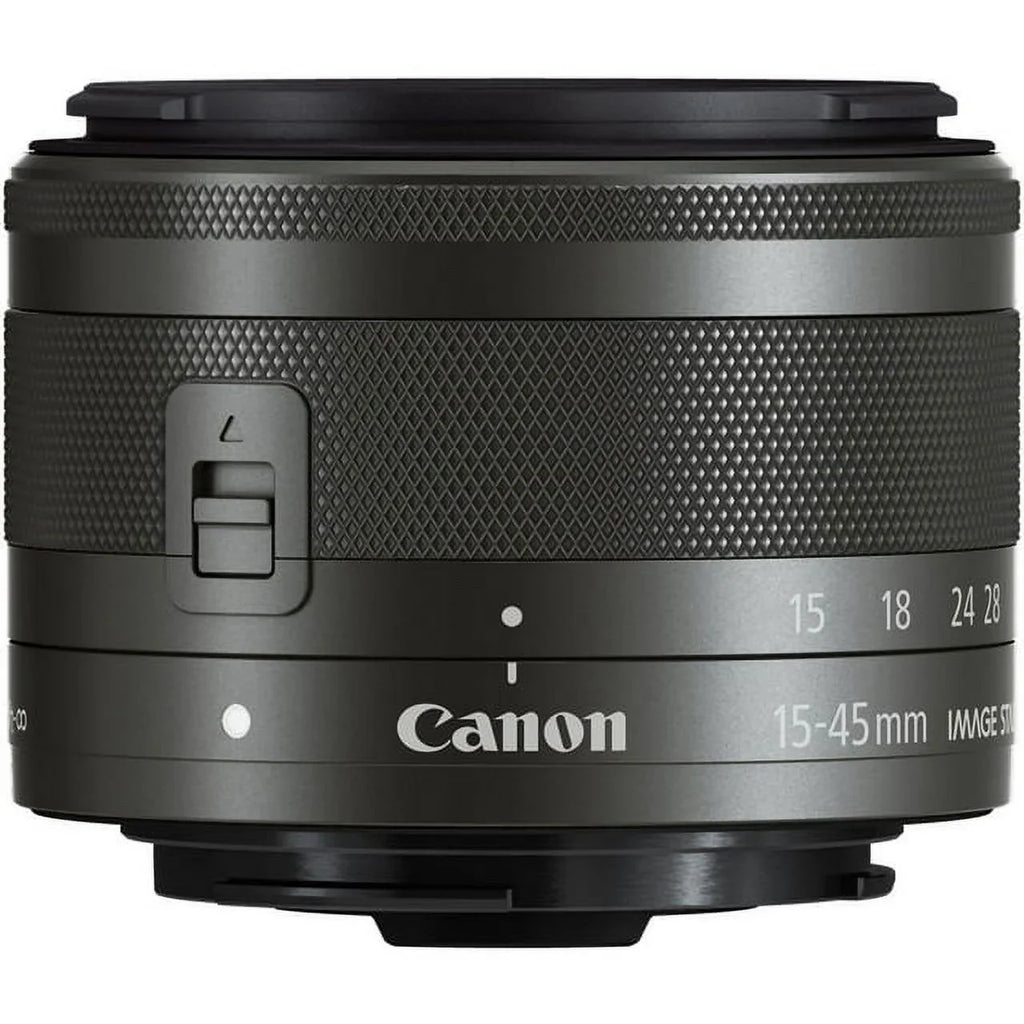 Lens IS Basic 15-45mm Canon STM BuzzPhoto - EF-M f/3.5-6.3 (Graphite) Bundle