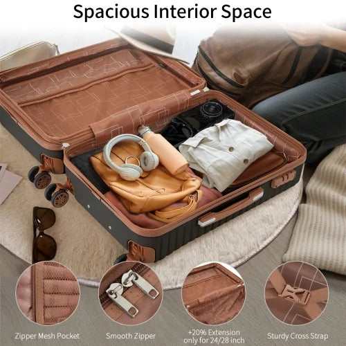 for Luggage Cubes, TSA Lightweight Expandable with Suitcase Set Travel Women 4 Set, Luggage Wheels Hard Spinner Lock, Men Shell ABS Packing Piece 4