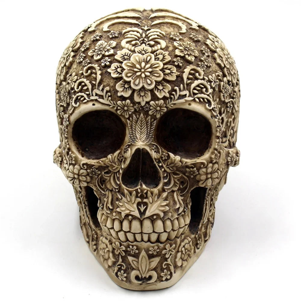 Halloween Foreign Skull Resin Skull Retro Props Spoof Trade Decoration European American And Horror Decoration Face Menghua Mai