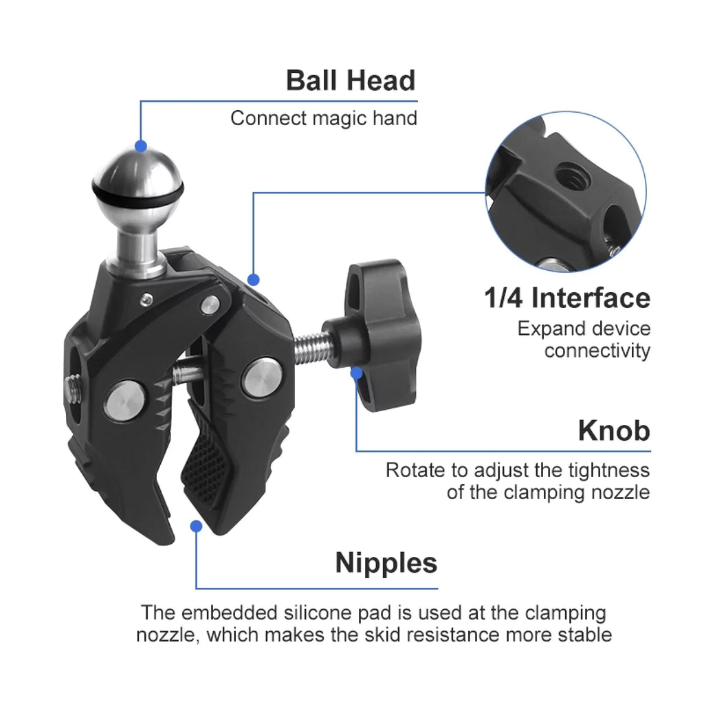 Mount Clamp ammoon Mounts Fits Adapter Handlebar Camera Mount