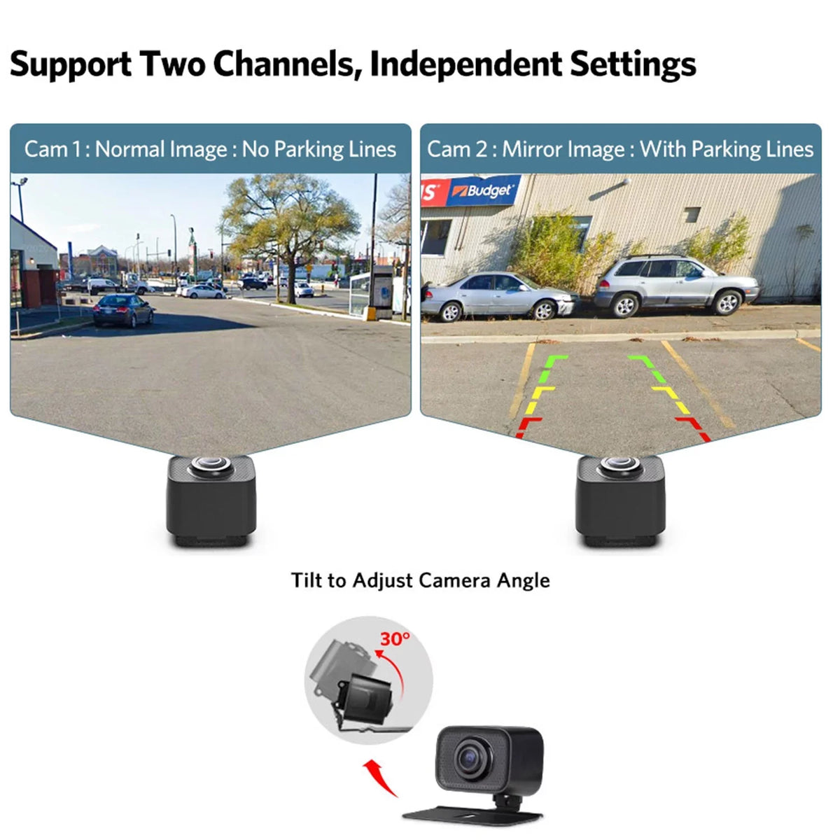 5" Plate Signal Backup Car, Support Wireless Cameras Camera System Universal with License View Cameras, for Backup Rear Vehicle Digital Monitor Camera 2