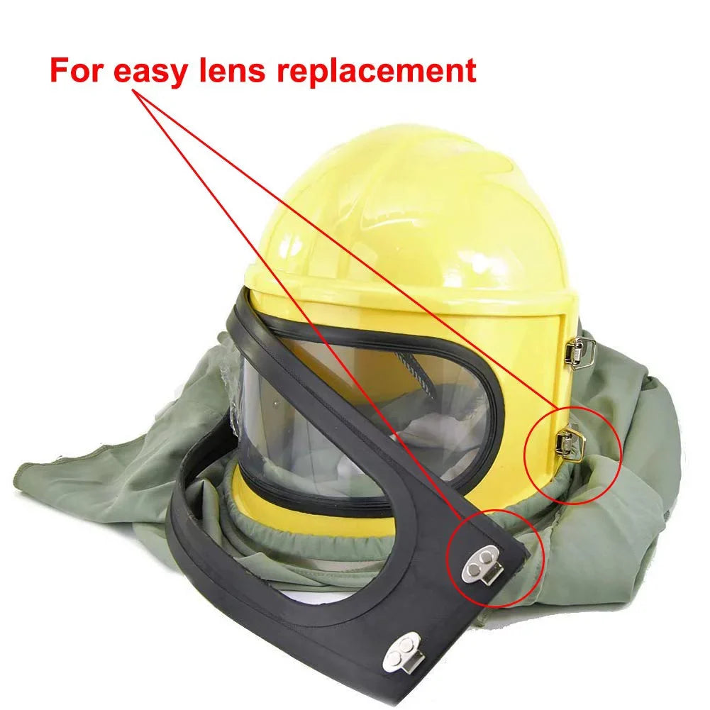 Protector Safety Sand Sandblast Helmet Yellow Hood Supplied Blast