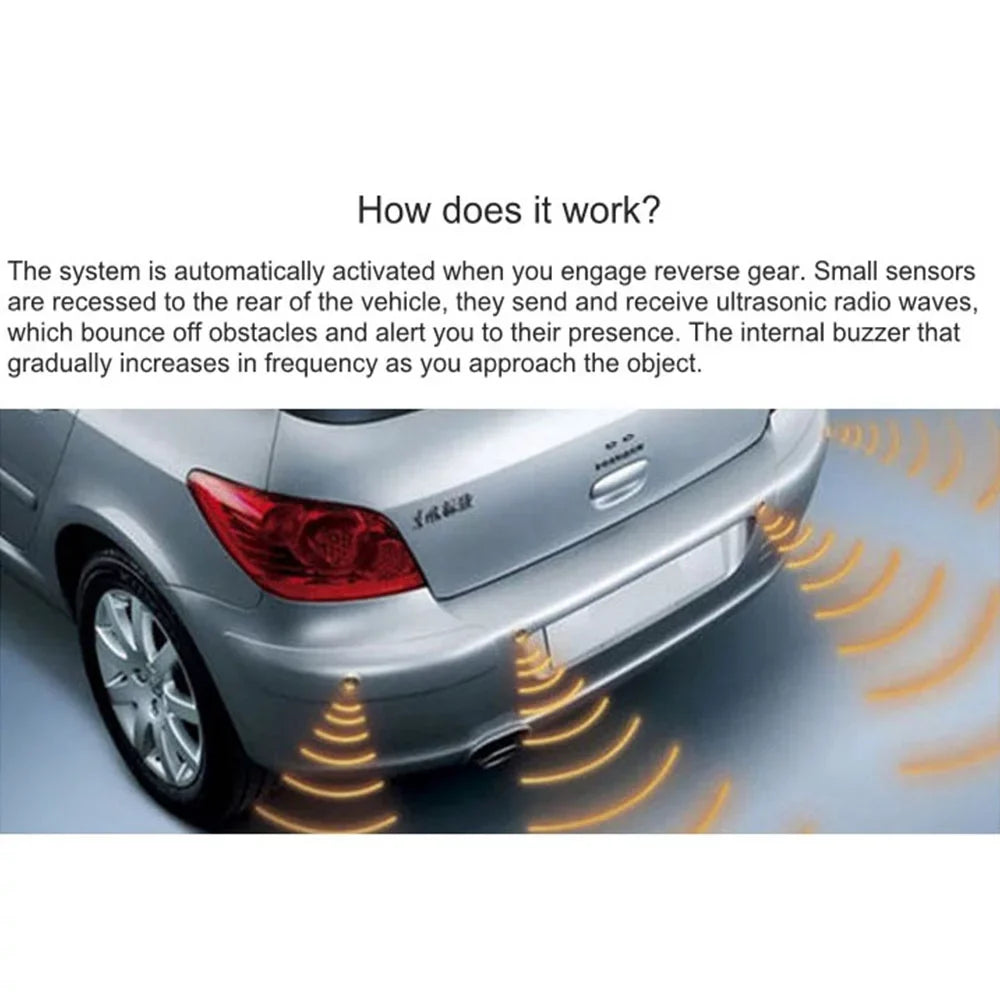 Reverse View Blind 4.3in Car Warning Sensor Detection Vision Spot HD System and Parking Radar Night Rear Monitoring Kit+Universal Monitor Camera Set Backup