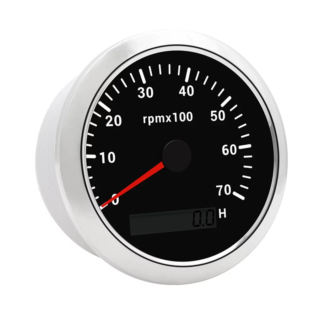 Boat Geloo Tachometer 0-7000RPM Hour 85mm Tachometer Marine Waterproof Meter Gauge