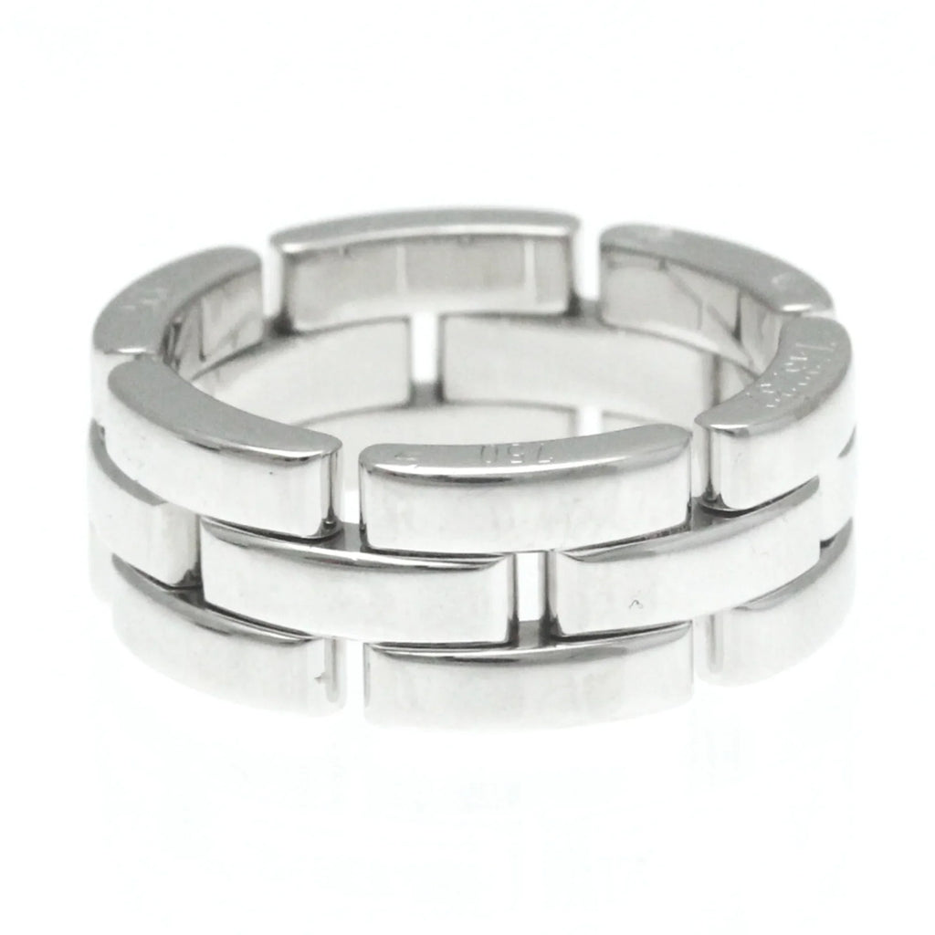 Pre-Owned Silver Stone Cartier Maillon Ring Band Fashion Ring White No (18K) Gold (Good) Panthère