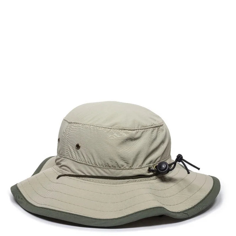 exterior Sunblock Cap Khaki Chin Cord Leather Hat BH-600 Explorer