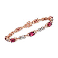 2000 Bracelet t.w. Infinity-Link Adult, Pre-Owned Diamond Gold, Garnet ct. Rose 1.40 14kt Ross-Simons C. in and Vintage Rhodolite ct. t.w. Women's, Le 8.05 Vian