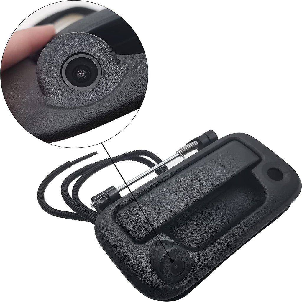 F450, (Black) with Compatible F550 F150, Tailgate F250, #8L3Z-9943400-AC, Camera, Handle OE: with F350,