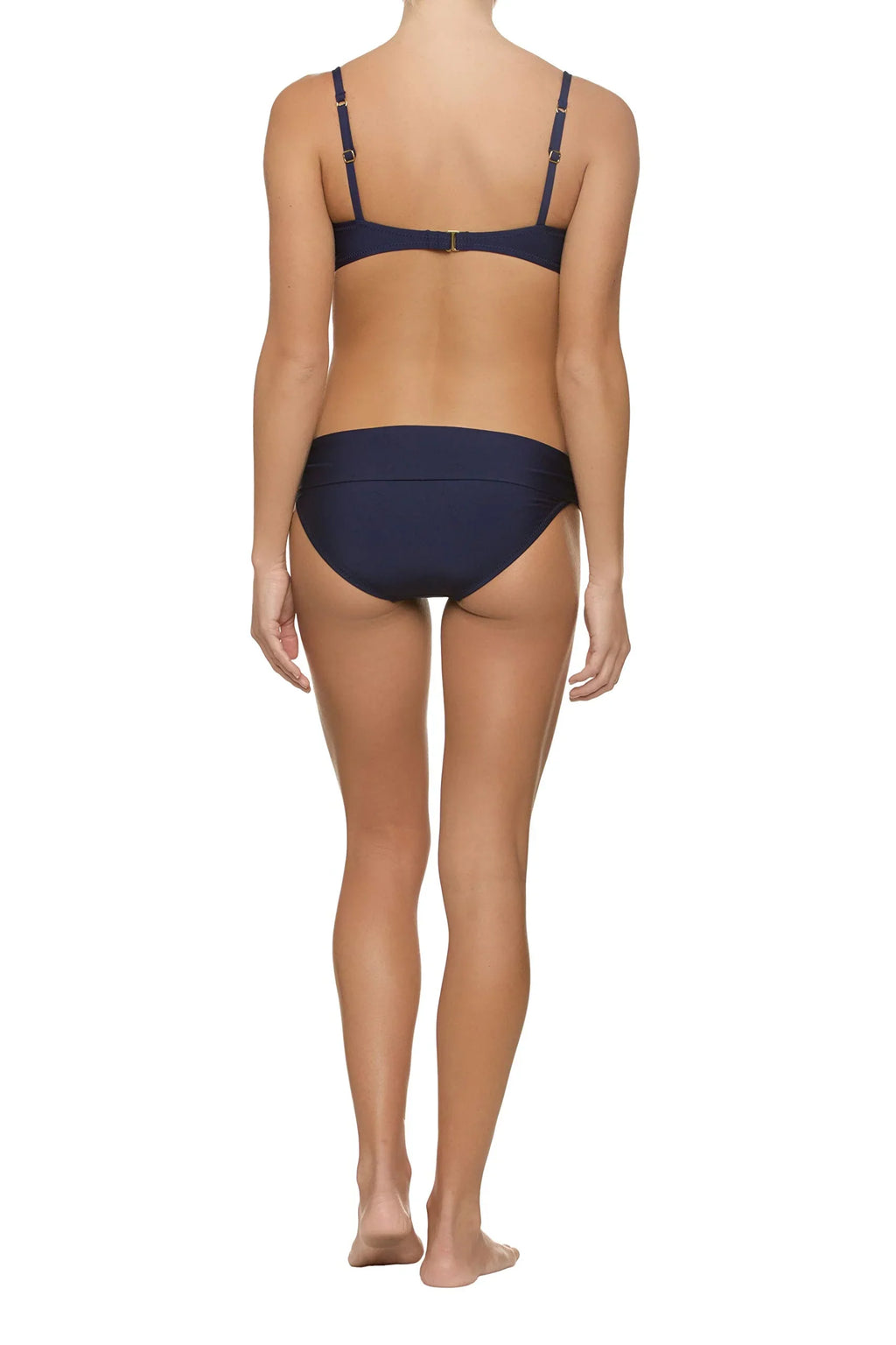 Fold-Over dimension Swimwear Hipster Bottoms Navy Medium Helen Jon Women's
