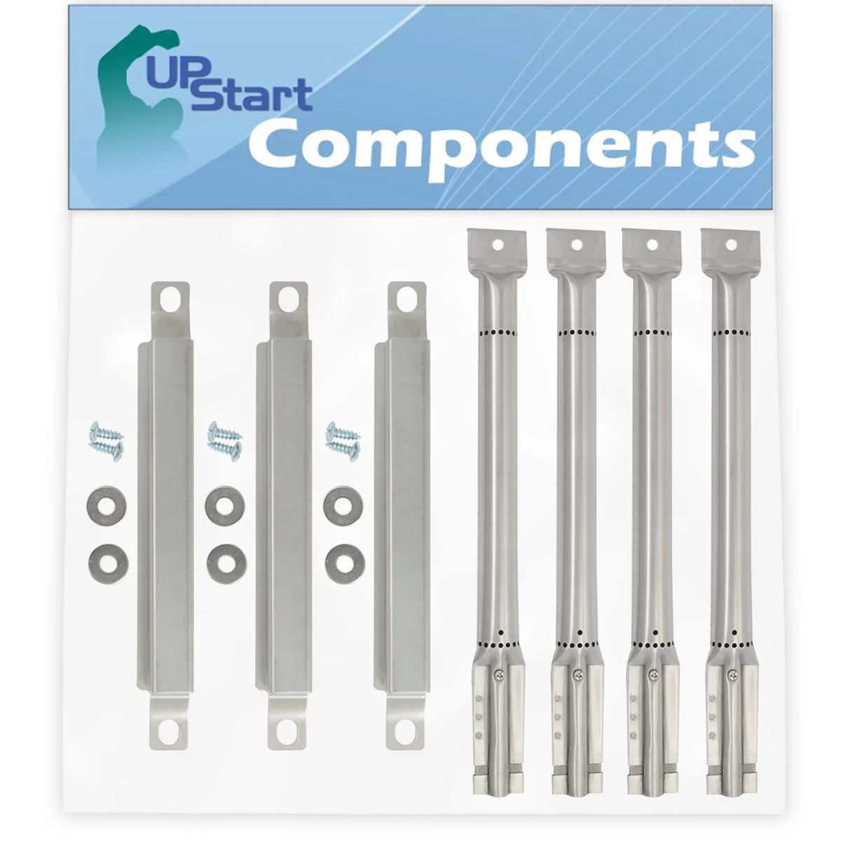 Master Burner & Burner 3 Crossover & Channel for BBQ Tube Over Parts Tube Replacement 85-3024-4 Compatible Burners Grill - Chef Barbeque Carry Pipe 4 Tube