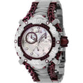 Burgundy, Womens Gladiator White Dial & Quartz Chronograph Watch, Silver