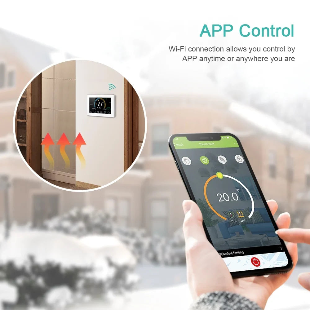 Thermoregulator Boiler Humidity Heating Voice Function / Display Fits with Six 95-240V Lock Index with Control Programmable Home Tma Smart Backlight Periods Gas Echo 5+1+1