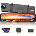 VVCAR Car DVR Rear Video 11" Cam IPS UHD Recorder Camera Dash Front Dual Rearview Mirror 4K