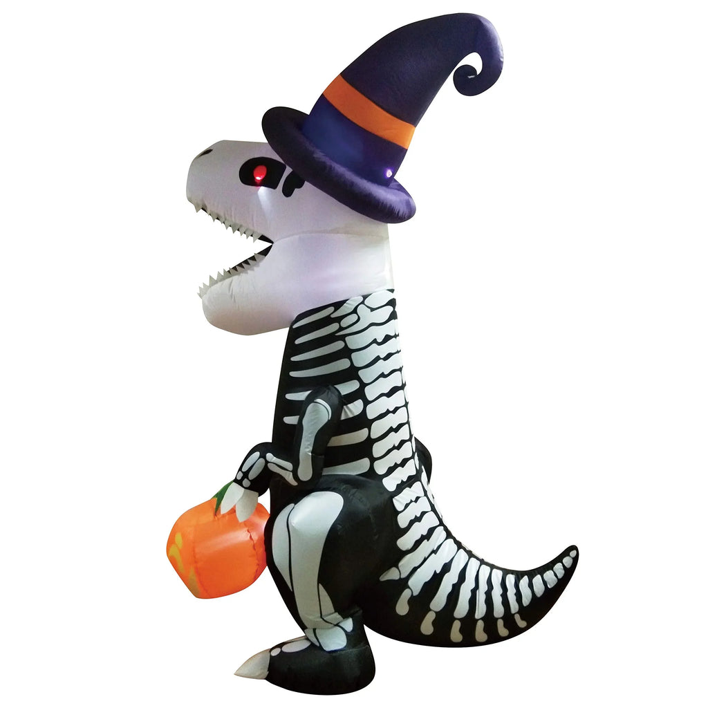 Inflatables Lawn for 8 Party Blow Joiedomi Dinosaur with LEDs Indoor, Decorations Skeleton Up Inflatable Garden, Outdoor, Halloween Build-in Yard, Halloween