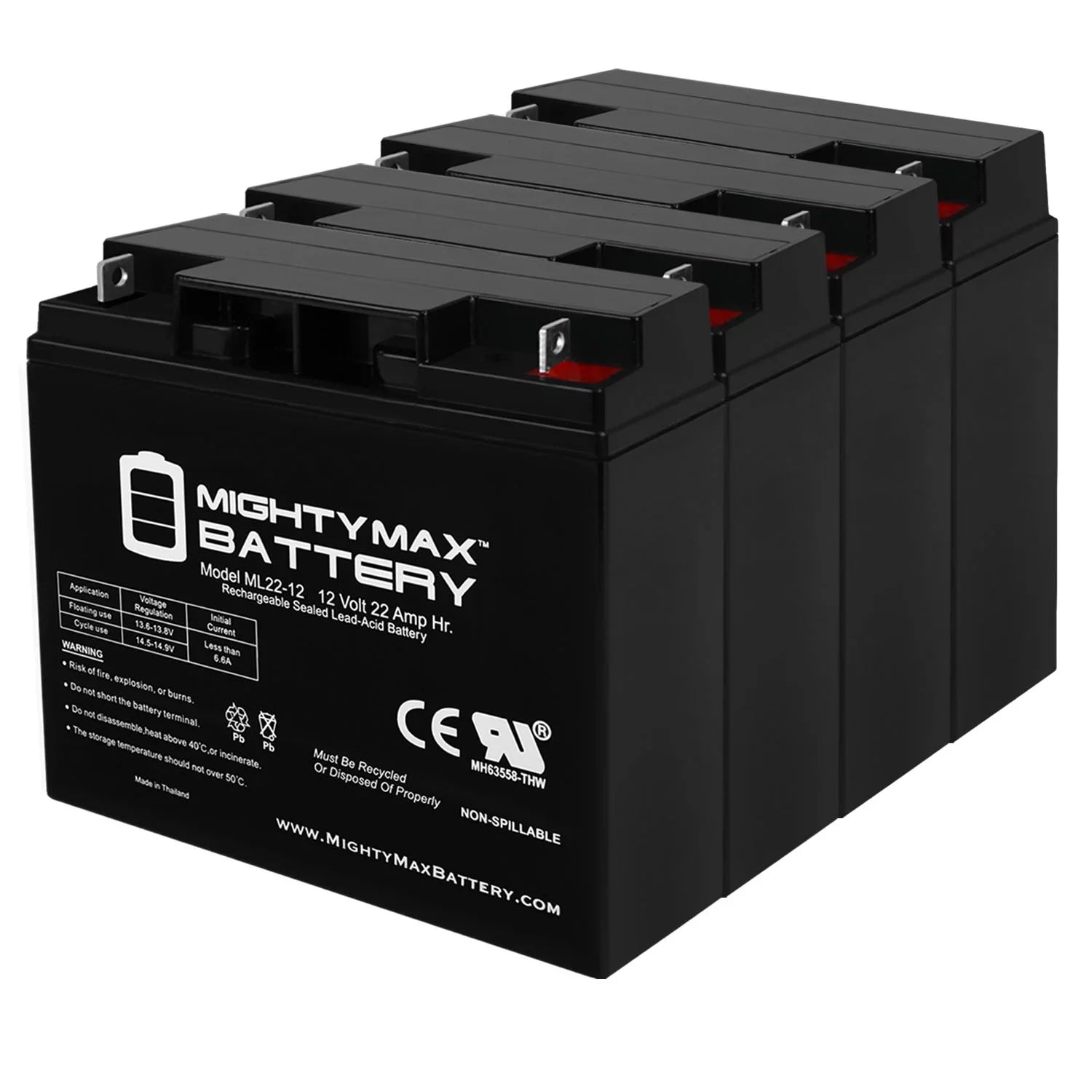 Pack 200 for 12V - Alante Scooter Wheelchair 4 Jr 22AH Battery