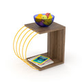 to assemble, with Walnut-Yellow table, side acessories Easy metal base Cassi Wood