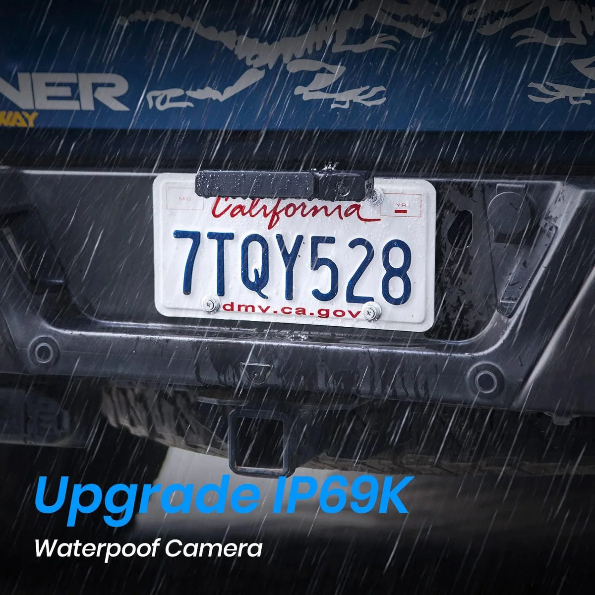 Vehicles Solar Reverse Backup IP68 for Camera Camera Wireless Plate Trailer/SUV AUTO-VOX Camera License Waterproof