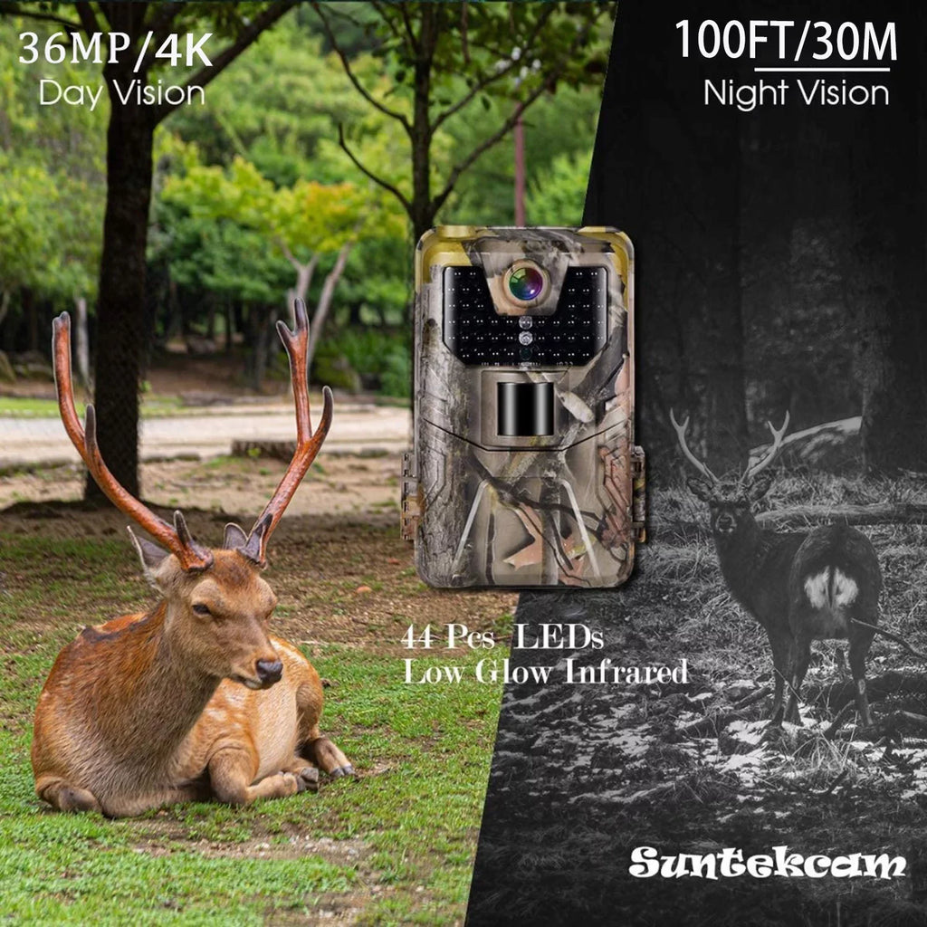exterior WiFi APP Camera Camera Wildlife Trail Night 36MP/4K Game Photo Wildlife Waterproof Control for Camera Traps HD Vision Scouting SuntekCam Monitoring