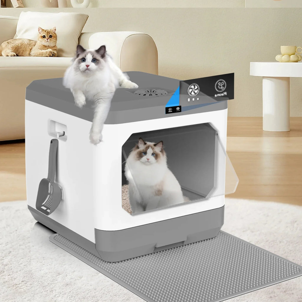 Scoop. Enclosure Cat Furniture, Box, Litter Removal, Drawer Easy Cat Scoop, Box Cat Enclosed Pottywith Arcwares Cat Large Odor Litter Type Pan Litter And Cleaning Litter