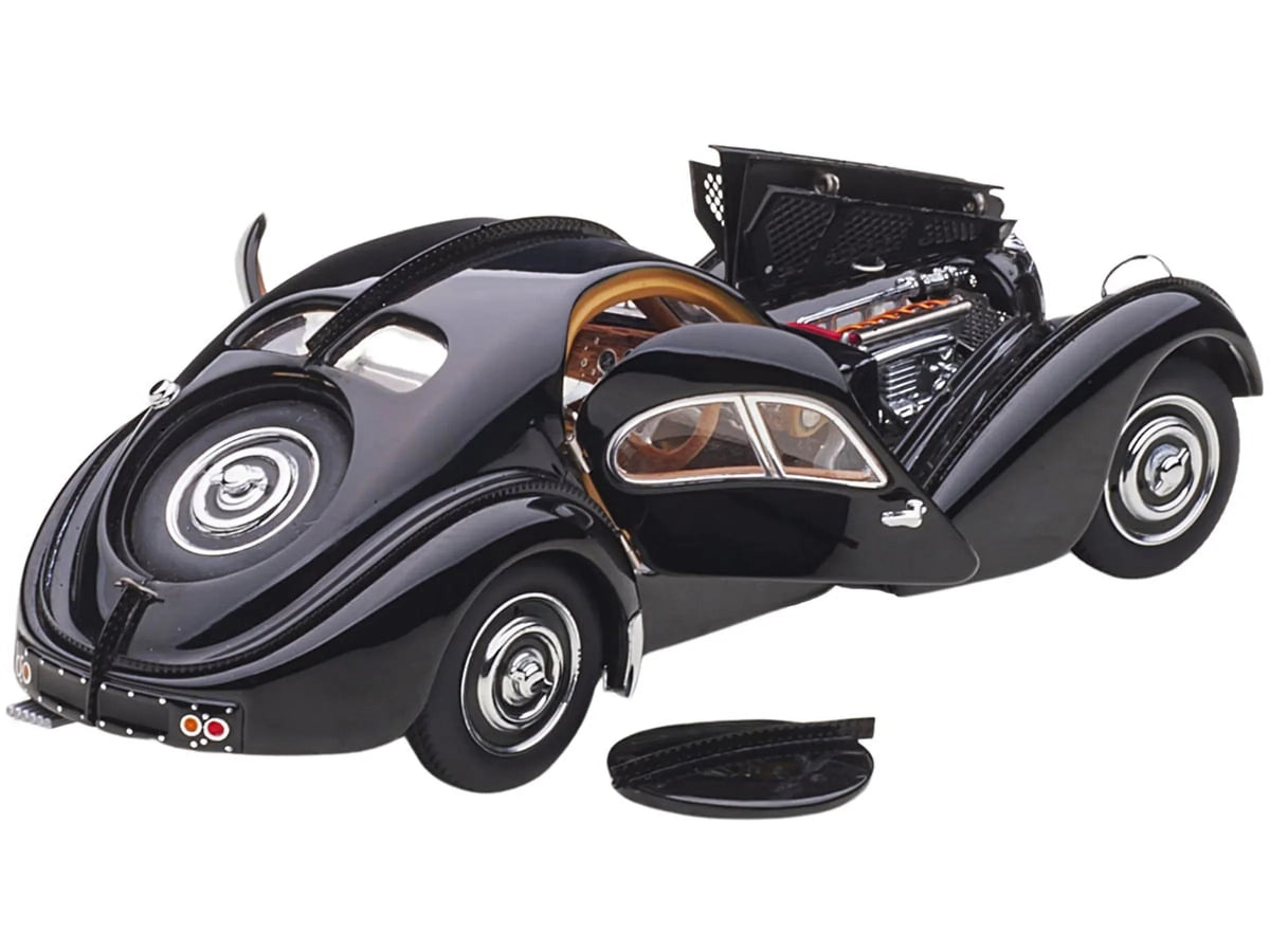 Diecast with by 1938 1/43 Type Model Autoart Wheels Black Car Bugatti Disc 57SC Atlantic