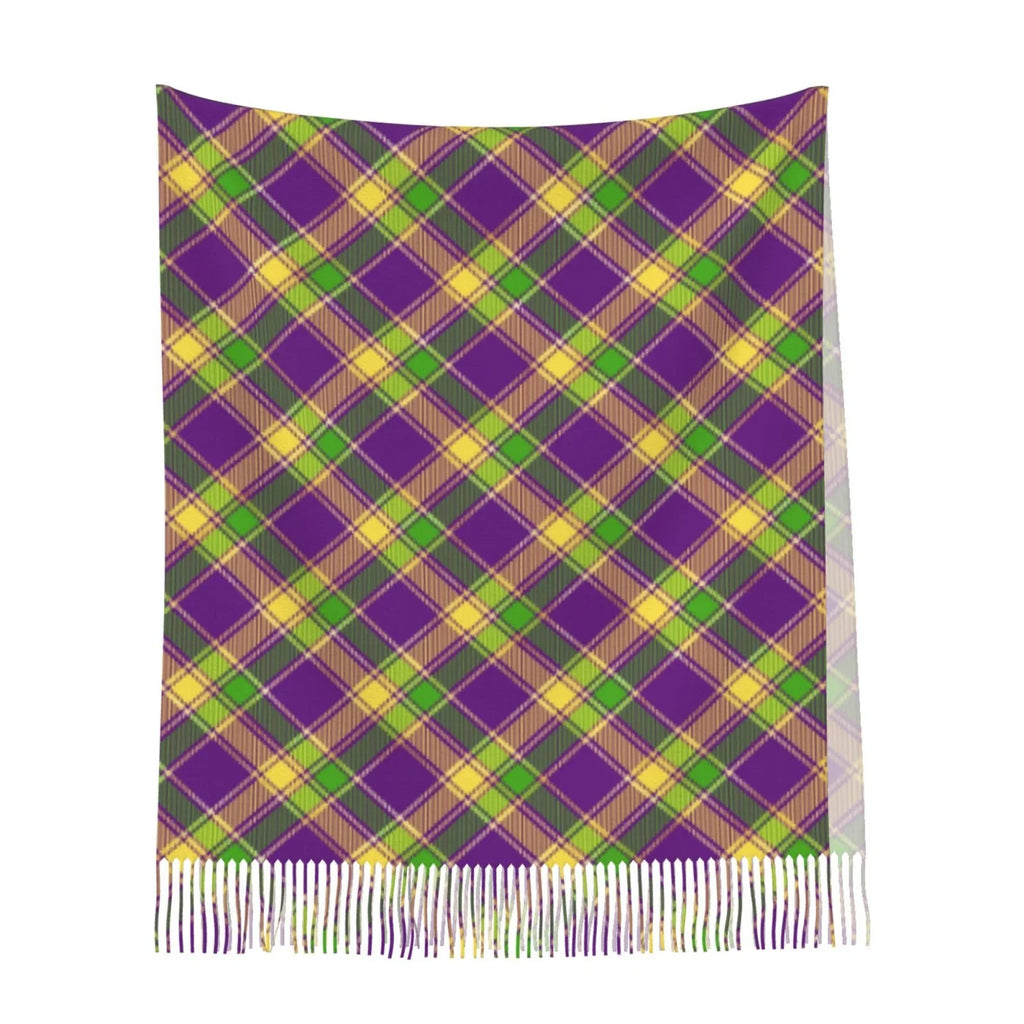 Wrap Gifts- Mardi Plaid Elegant Cashmere Soft Print Scarf For Large Gras Winter Feel Bingfone Scarves Women Warm Shawl Art