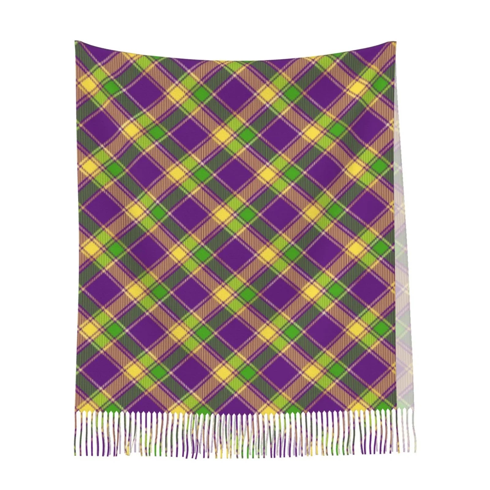 Wrap Gifts- Mardi Plaid Elegant Cashmere Soft Print Scarf For Large Gras Winter Feel Bingfone Scarves Women Warm Shawl Art