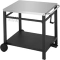 Handle, Food L33.5 Cart, on Movable w/Hooks, 2 Pizza Prep Table, Table Work Oven Kitchen Cart, x Wheels, Double-Shelf Worktable Stainless x Steel Bar Dining H31.8 W19.7 Dining exterior Room