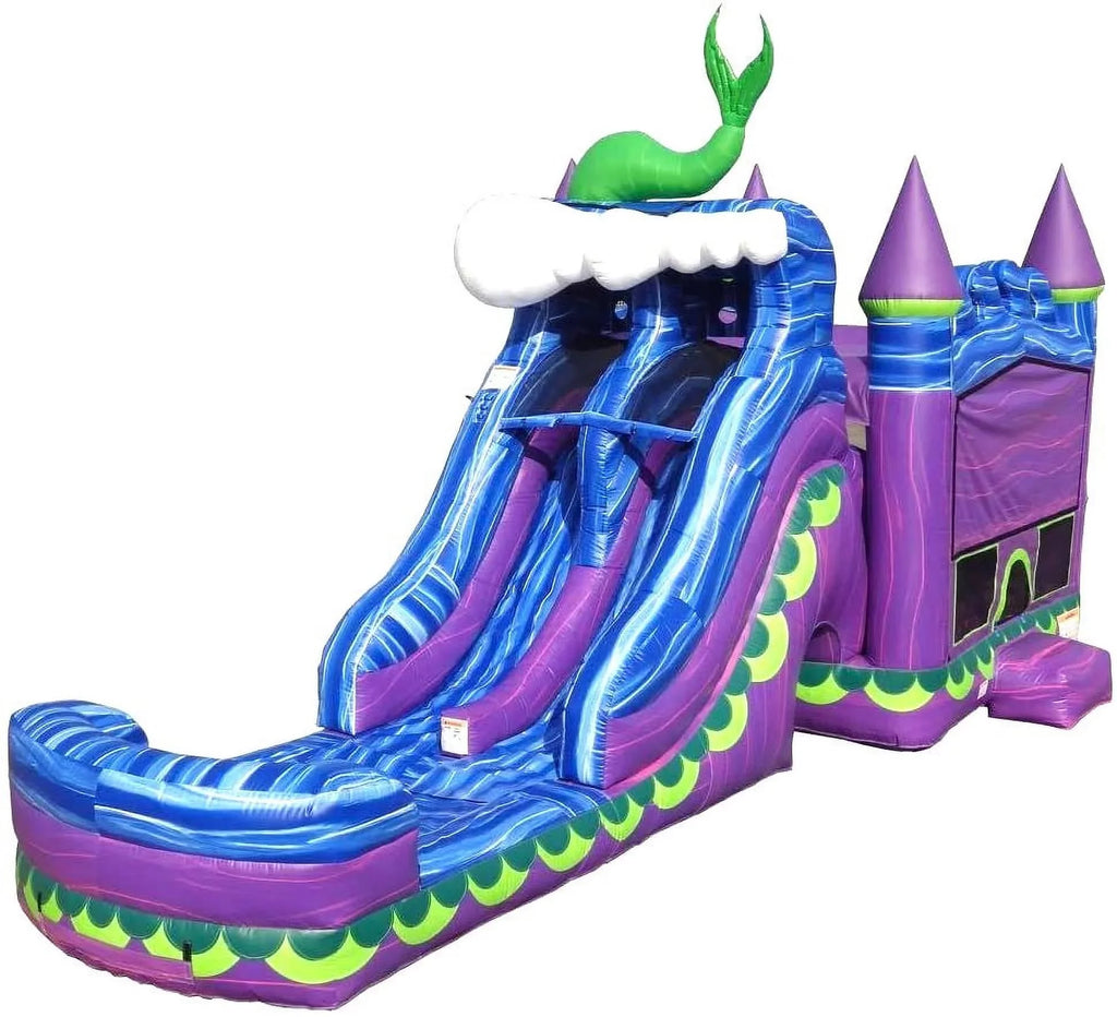 Slide Inflatable House for JumpOrange Mermaid and Bounce Pool Adults Titan Grade and exterior with Commercial with Lane Kids Blower Dual