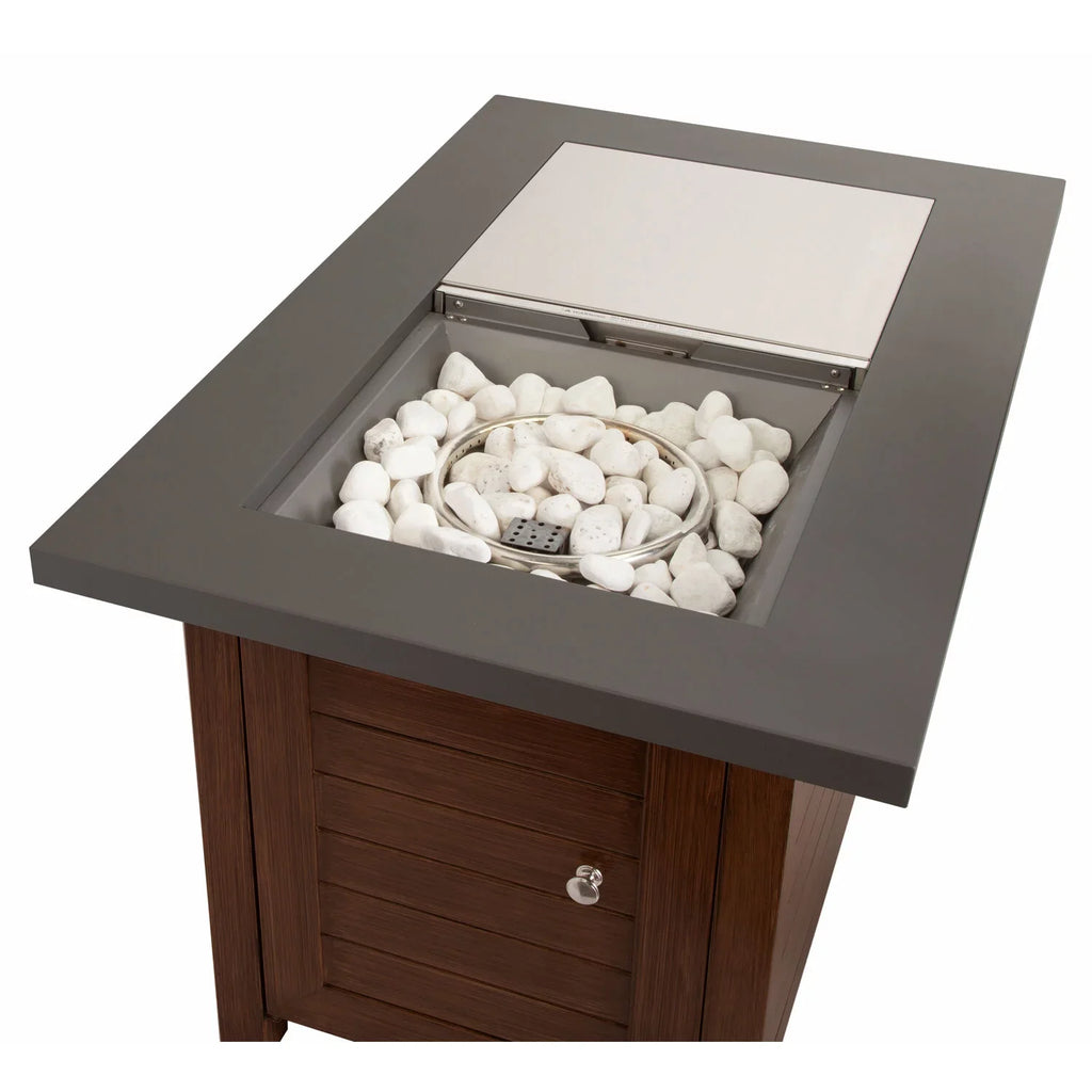 2-in-1 Fire Table Design Patio with Pit Pit Table Cuisinart - Ignition, Start Push Fire to Coffee to Outdoor