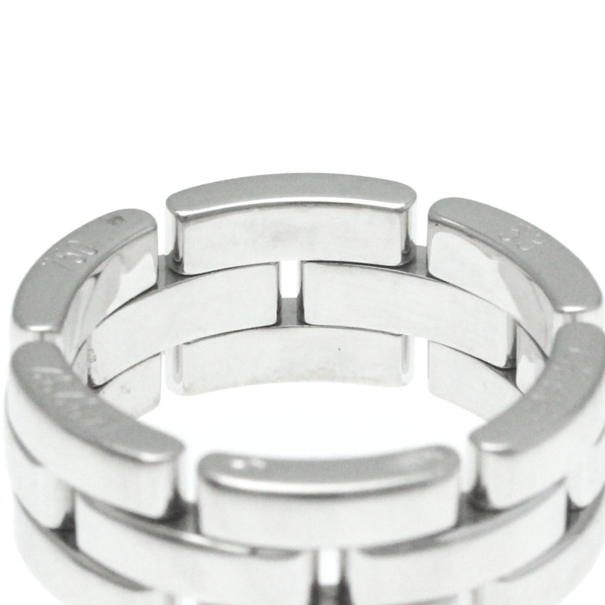 Pre-Owned Silver Stone Cartier Maillon Ring Band Fashion Ring White No (18K) Gold (Good) Panthère