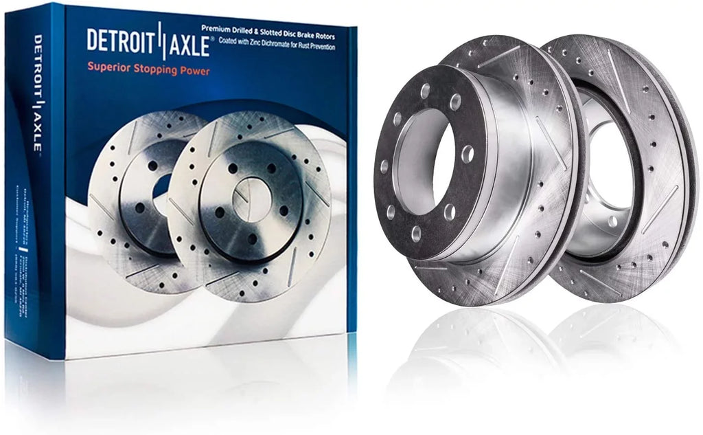 Brakes F-250 & F-350 1999 Detroit 2003 2002 Excursion 99-04 Brake Pads Ceramic Axle - 2004 Slotted for Drilled Rear Ford Kit Super 2001 Replacement Brake Duty Lugs 8 2000 Rotors