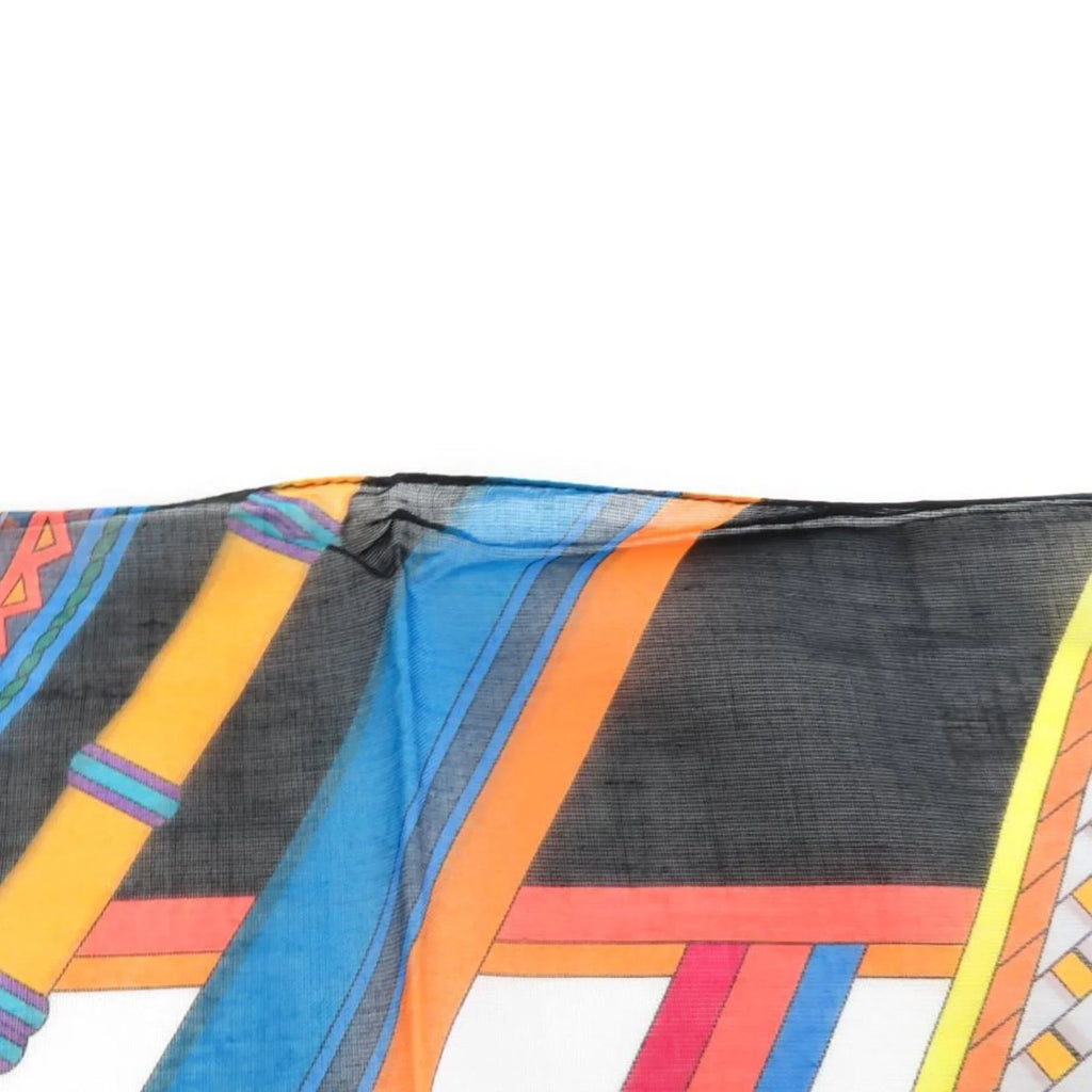 Muffler Pre-Owned Multicolor Women's Shawl Scarf Cotton (Good)