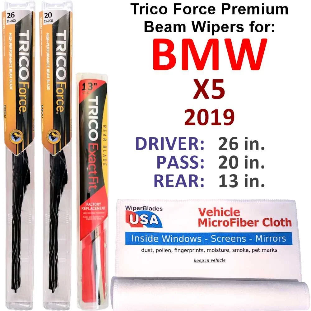 (Set Performance X5 Beam Wipers w/Rear 2019 Wiper 3) of