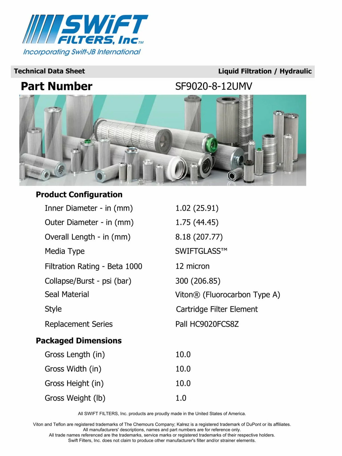 KOGYO 12 TAISEI Construction Micron Microglass for Direct Element P-F-TMA-3-8C Filter Cartridge Interchange