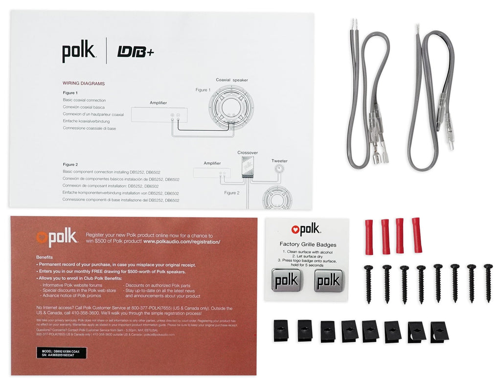 2) 450w DB692 Polk Audio 6X9" Audio Car Speakers+Cyberbuds Marine//Motorcycle