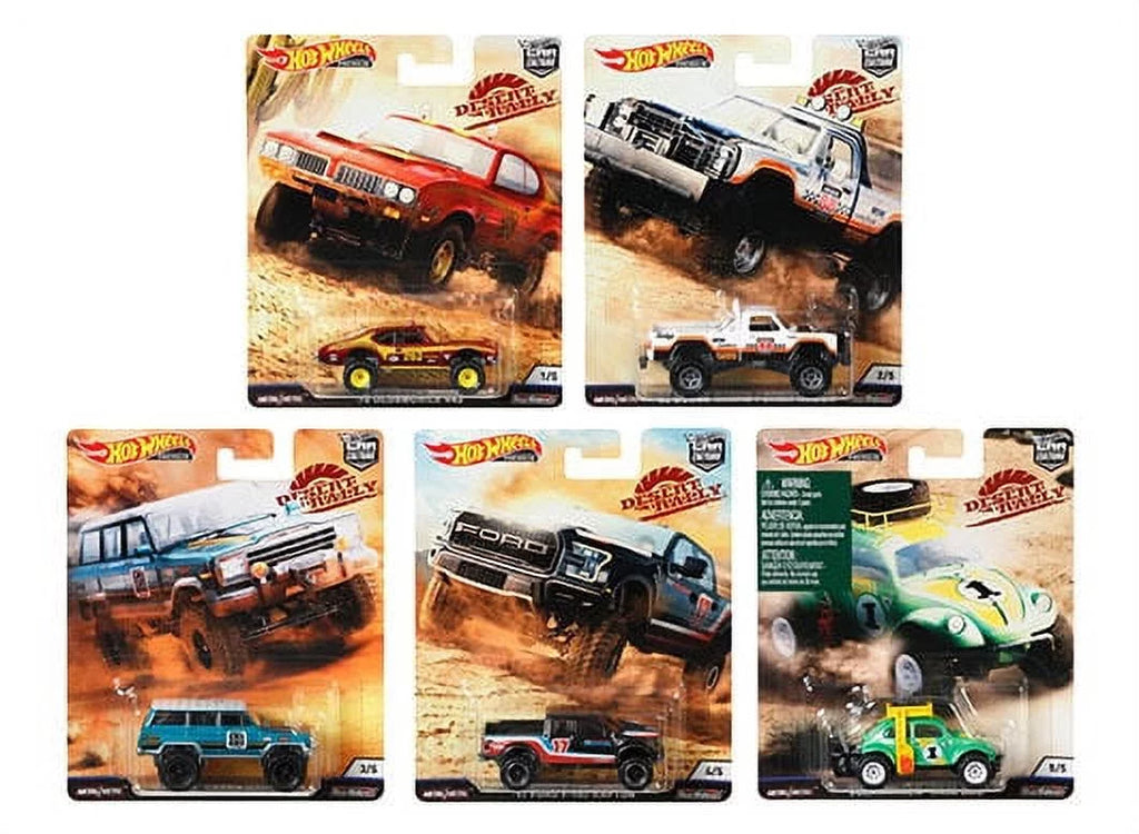 of FPY86-956K Desert Hot 5 Rally Wheels Cars, Set Diecast 2019 Premium Series 1/64 Cars Model Car Culture
